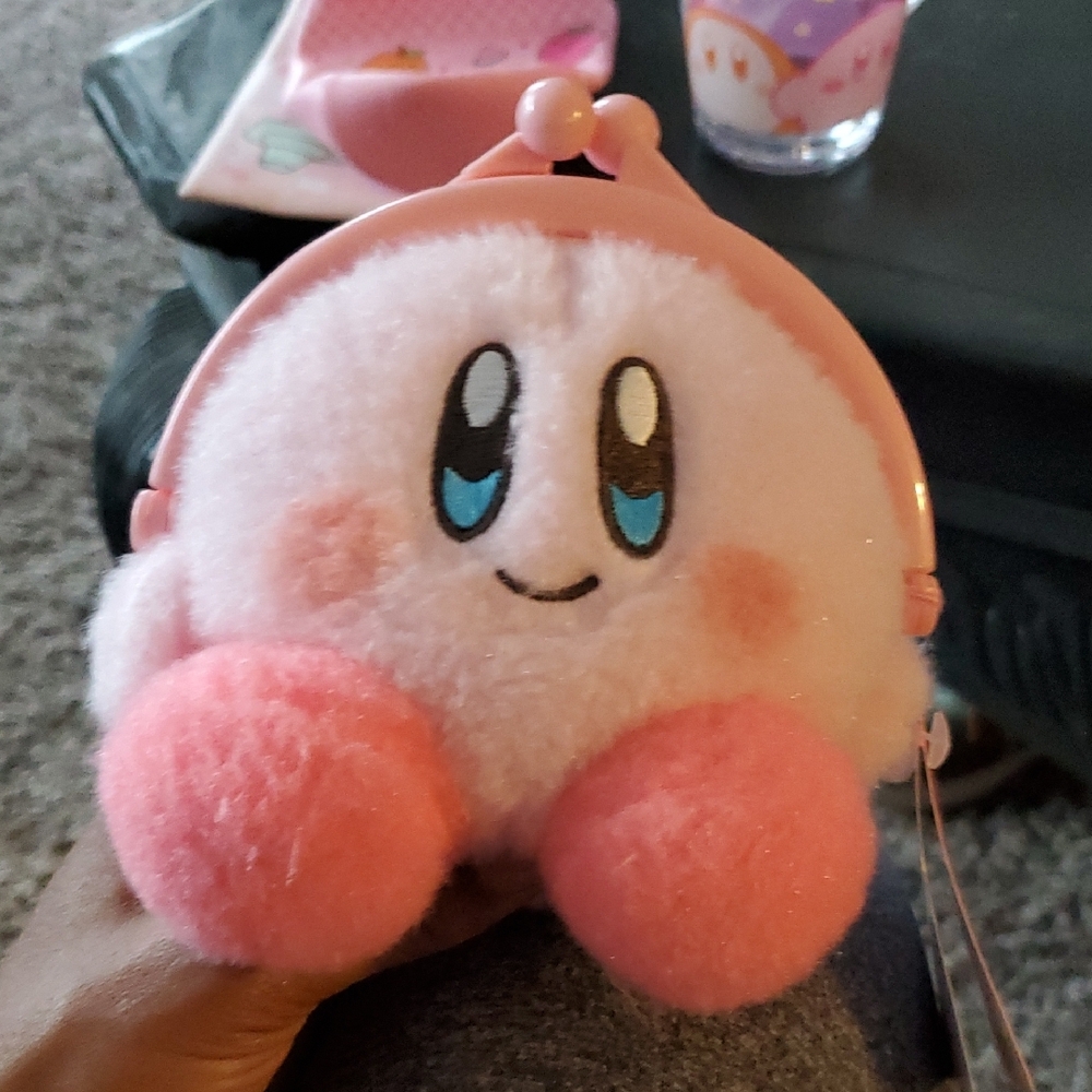 Pink and Blue Mini Kirby Plush Bag
